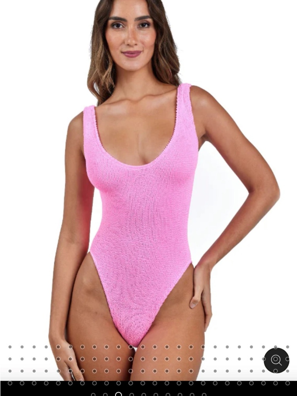 Bright pink Scoop Neck One-Piece Swimsuit
